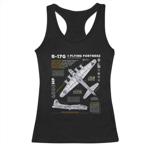 B-17 Flying Fortress Racerback Tank Top WW2 B-17G Bomber Vintage Aviation TS02 Black Print Your Wear