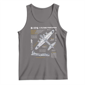 B-17 Flying Fortress Tank Top WW2 B-17G Bomber Vintage Aviation TS02 Deep Heather Print Your Wear