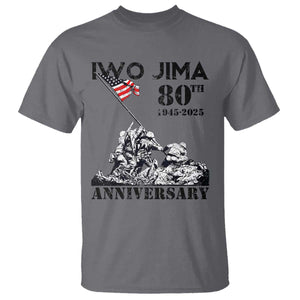 Iwo Jima WWII Veteran T Shirt 80th Anniversary 4th of July US Flag TS02 Charcoal Print Your Wear