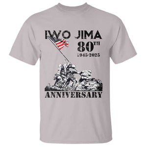 Iwo Jima WWII Veteran T Shirt 80th Anniversary 4th of July US Flag TS02 Ice Gray Print Your Wear