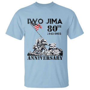 Iwo Jima WWII Veteran T Shirt 80th Anniversary 4th of July US Flag TS02 Light Blue Print Your Wear
