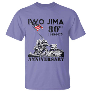 Iwo Jima WWII Veteran T Shirt 80th Anniversary 4th of July US Flag TS02 Violet Print Your Wear