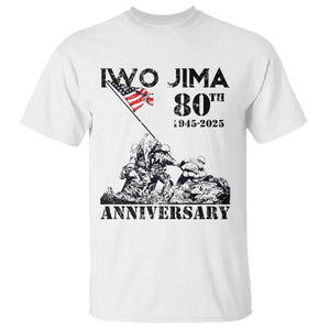 Iwo Jima WWII Veteran T Shirt 80th Anniversary 4th of July US Flag TS02 White Print Your Wear