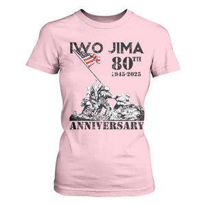 Iwo Jima WWII Veteran T Shirt For Women 80th Anniversary 4th of July US Flag TS02 Light Pink Print Your Wear