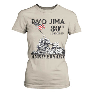Iwo Jima WWII Veteran T Shirt For Women 80th Anniversary 4th of July US Flag TS02 Sand Print Your Wear
