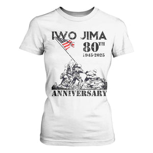 Iwo Jima WWII Veteran T Shirt For Women 80th Anniversary 4th of July US Flag TS02 White Print Your Wear