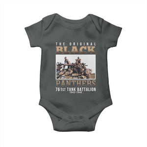 761st Tank Battalion Tribute Baby Onesie Black Panthers WW2 Heroes TS02 Dark Heather Print Your Wear