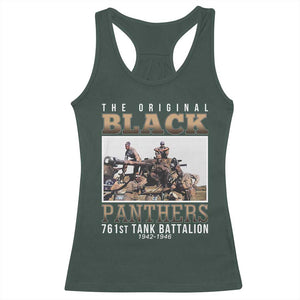 761st Tank Battalion Tribute Racerback Tank Top Black Panthers WW2 Heroes TS02 Dark Forest Green Print Your Wear
