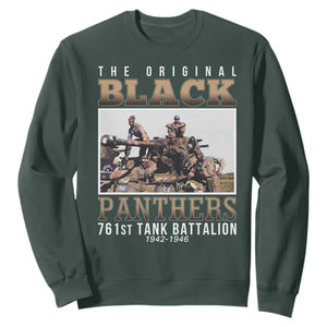 761st Tank Battalion Tribute Sweatshirt Black Panthers WW2 Heroes TS02 Dark Forest Green Print Your Wear