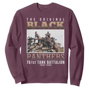 761st Tank Battalion Tribute Sweatshirt Black Panthers WW2 Heroes TS02 Maroon Print Your Wear