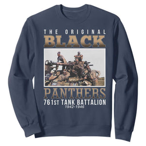 761st Tank Battalion Tribute Sweatshirt Black Panthers WW2 Heroes TS02 Navy Print Your Wear
