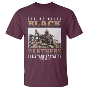 761st Tank Battalion Tribute T Shirt Black Panthers WW2 Heroes TS02 Maroon Print Your Wear