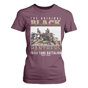 761st Tank Battalion Tribute T Shirt For Women Black Panthers WW2 Heroes TS02 Maroon Print Your Wear