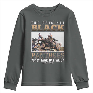 761st Tank Battalion Tribute Youth Sweatshirt Black Panthers WW2 Heroes TS02 Dark Heather Print Your Wear