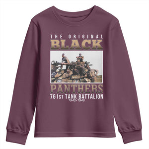 761st Tank Battalion Tribute Youth Sweatshirt Black Panthers WW2 Heroes TS02 Maroon Print Your Wear