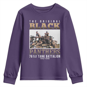 761st Tank Battalion Tribute Youth Sweatshirt Black Panthers WW2 Heroes TS02 Purple Print Your Wear
