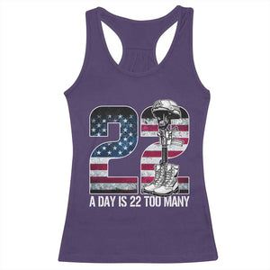 Veteran Suicide Awareness Racerback Tank Top 22 A Day is 22 Too Many Veteran Lives Matter TS02 Purple Print Your Wear