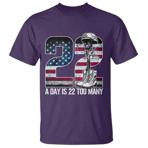Veteran Suicide Awareness T Shirt 22 A Day is 22 Too Many Veteran Lives Matter TS02 Purple Print Your Wear