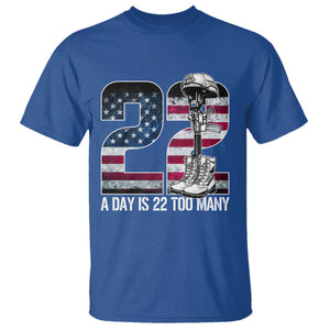 Veteran Suicide Awareness T Shirt 22 A Day is 22 Too Many Veteran Lives Matter TS02 Royal Blue Print Your Wear