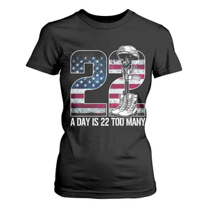 Veteran Suicide Awareness T Shirt For Women 22 A Day is 22 Too Many Veteran Lives Matter TS02 Black Print Your Wear