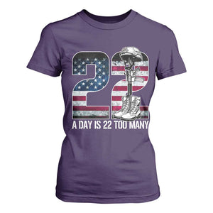 Veteran Suicide Awareness T Shirt For Women 22 A Day is 22 Too Many Veteran Lives Matter TS02 Purple Print Your Wear