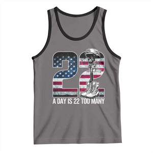 Veteran Suicide Awareness Tank Top 22 A Day is 22 Too Many Veteran Lives Matter TS02 Deep Heather Black Print Your Wear