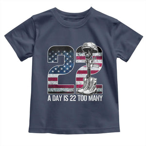 Veteran Suicide Awareness Toddler T Shirt 22 A Day is 22 Too Many Veteran Lives Matter TS02 Navy Print Your Wear