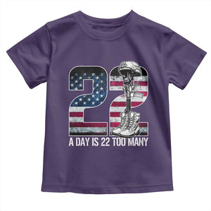 Veteran Suicide Awareness Toddler T Shirt 22 A Day is 22 Too Many Veteran Lives Matter TS02 Purple Print Your Wear