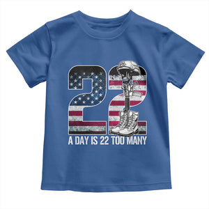 Veteran Suicide Awareness Toddler T Shirt 22 A Day is 22 Too Many Veteran Lives Matter TS02 Royal Blue Print Your Wear