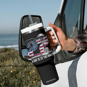 Veteran Suicide Awareness Tumbler With Handle 22 A Day is 22 Too Many Veteran Lives Matter TS02 Print Your Wear