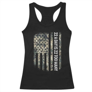 Veteran Suicide Awareness Racerback Tank Top USA Flag 22 A Day Is 22 Too Many TS02 Black Print Your Wear