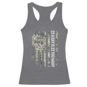 Veteran Suicide Awareness Racerback Tank Top USA Flag 22 A Day Is 22 Too Many TS02 Charcoal Print Your Wear