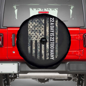 Veteran Suicide Awareness Spare Tire Cover USA Flag 22 A Day Is 22 Too Many TS02 Black Print Your Wear