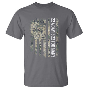 Veteran Suicide Awareness T Shirt USA Flag 22 A Day Is 22 Too Many TS02 Charcoal Print Your Wear