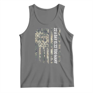 Veteran Suicide Awareness Tank Top USA Flag 22 A Day Is 22 Too Many TS02 Black Heather Print Your Wear
