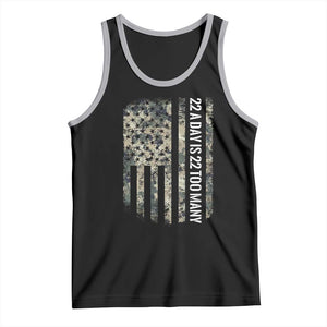 Veteran Suicide Awareness Tank Top USA Flag 22 A Day Is 22 Too Many TS02 Black Athletic Heather Print Your Wear