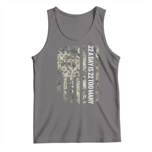 Veteran Suicide Awareness Tank Top USA Flag 22 A Day Is 22 Too Many TS02 Deep Heather Print Your Wear