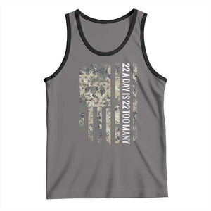 Veteran Suicide Awareness Tank Top USA Flag 22 A Day Is 22 Too Many TS02 Deep Heather Black Print Your Wear