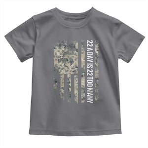 Veteran Suicide Awareness Toddler T Shirt USA Flag 22 A Day Is 22 Too Many TS02 Charcoal Print Your Wear