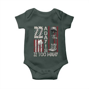 Veteran Suicide Awareness Baby Onesie 22 A Day Is 22 Too Many TS02 Print Your Wear