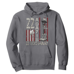 Veteran Suicide Awareness Hoodie 22 A Day Is 22 Too Many TS02 Charcoal Print Your Wear