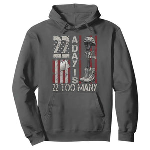 Veteran Suicide Awareness Hoodie 22 A Day Is 22 Too Many TS02 Dark Heather Print Your Wear