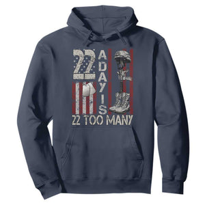 Veteran Suicide Awareness Hoodie 22 A Day Is 22 Too Many TS02 Navy Print Your Wear