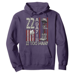 Veteran Suicide Awareness Hoodie 22 A Day Is 22 Too Many TS02 Purple Print Your Wear