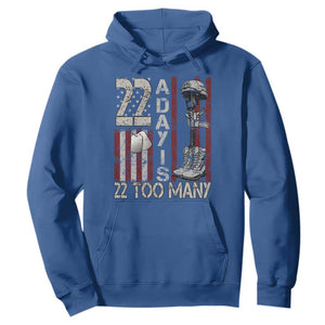 Veteran Suicide Awareness Hoodie 22 A Day Is 22 Too Many TS02 Royal Blue Print Your Wear