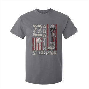 Veteran Suicide Awareness T Shirt For Kid 22 A Day Is 22 Too Many TS02 Charcoal Print Your Wear