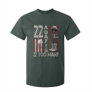 Veteran Suicide Awareness T Shirt For Kid 22 A Day Is 22 Too Many TS02 Dark Forest Green Print Your Wear