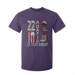 Veteran Suicide Awareness T Shirt For Kid 22 A Day Is 22 Too Many TS02 Purple Print Your Wear