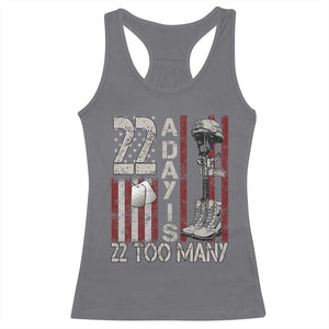 Veteran Suicide Awareness Racerback Tank Top 22 A Day Is 22 Too Many TS02 Charcoal Print Your Wear