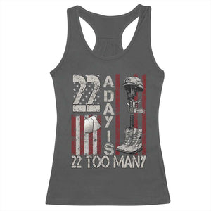 Veteran Suicide Awareness Racerback Tank Top 22 A Day Is 22 Too Many TS02 Dark Heather Print Your Wear